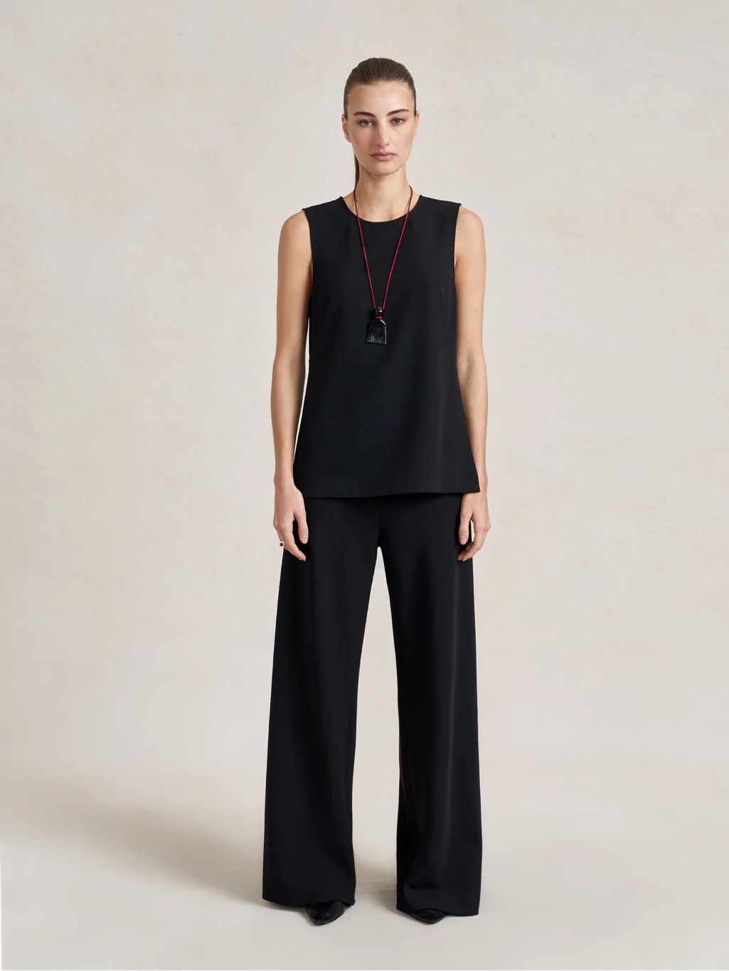 La Ligne Maxime Black Sleeveless Crewneck Top. S